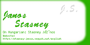 janos stasney business card